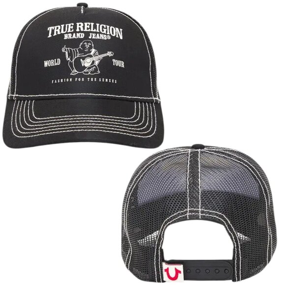 True Religion Buddha Logo Trucker Hat Cap Snapback Mesh - Picture 1 of 5